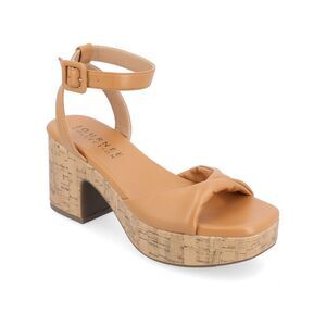 JOURNEE COLLECTION Womens Brown 1" Platform Twisted Eianna Sandals Shoes 8 M